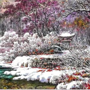雪景山水畫