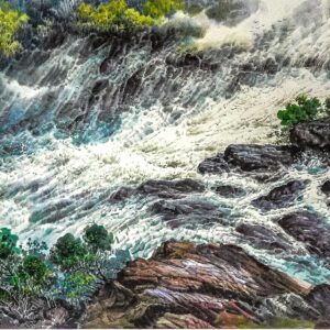 《溪谷的聲音》山水瀑布風景畫