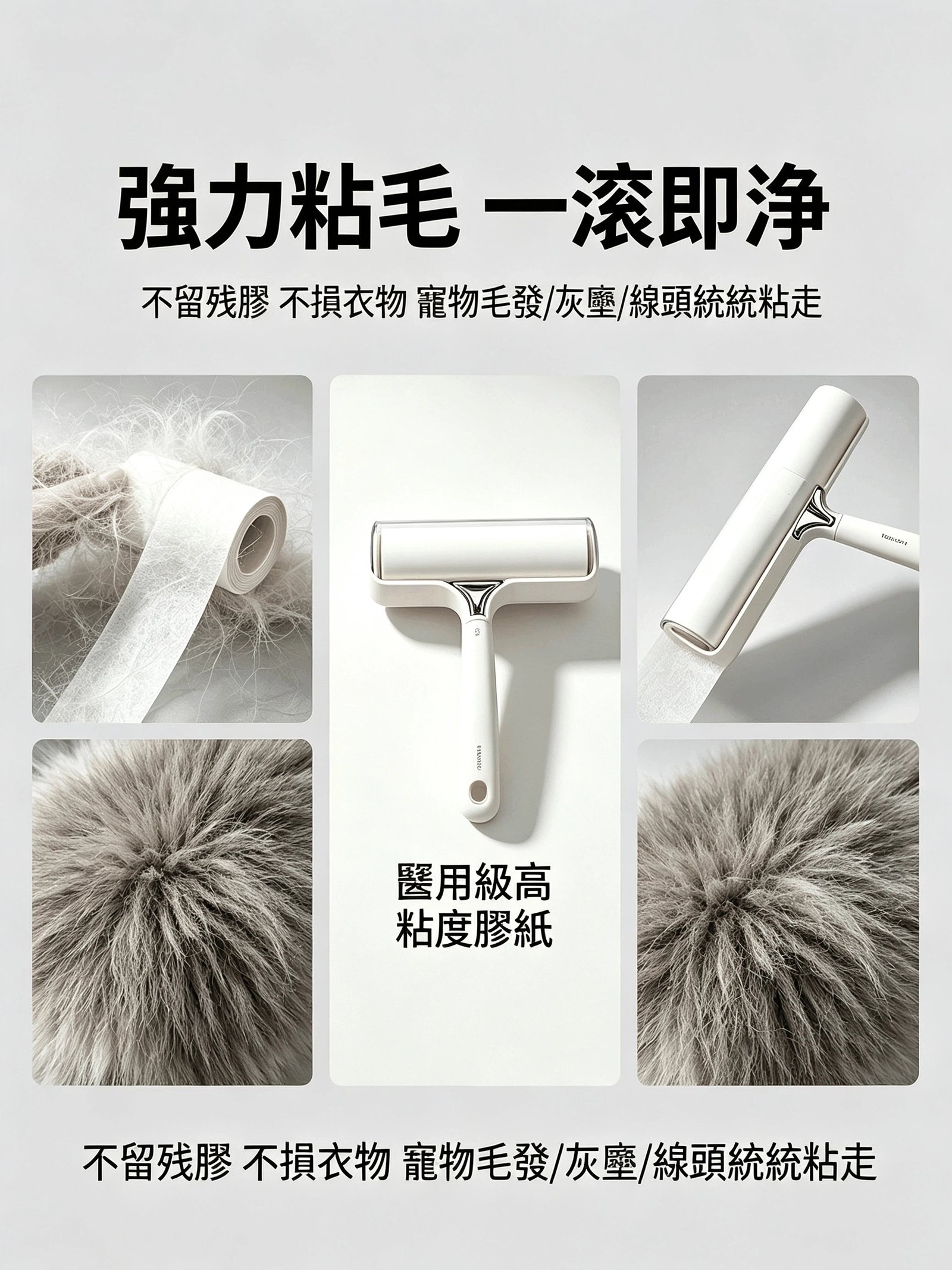 輕奢透明粘毛器 可撕式滾筒除毛滾 圖3