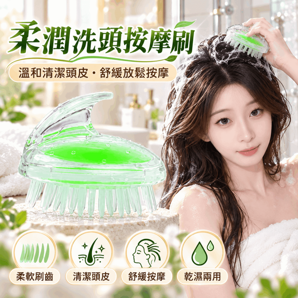 【台灣現貨】氣墊洗頭刷 洗髮刷 洗頭梳 按摩刷 洗頭按摩刷 按摩清潔頭皮 洗頭刷 氣囊美髮梳 水滴購物