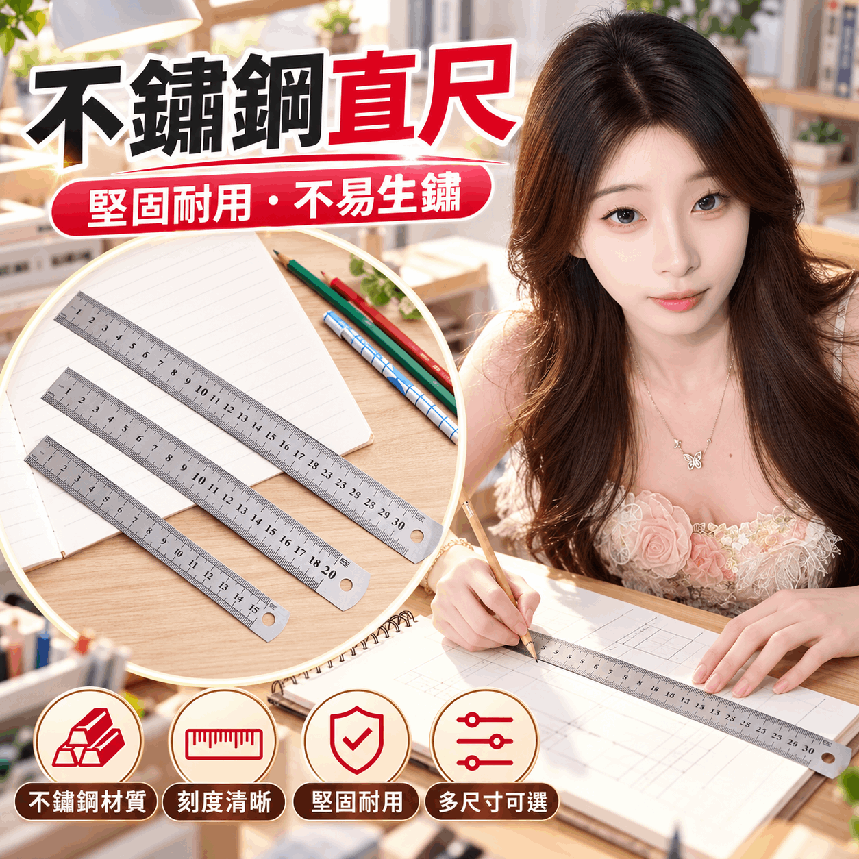 不鏽鋼直尺 鐵尺 圖2