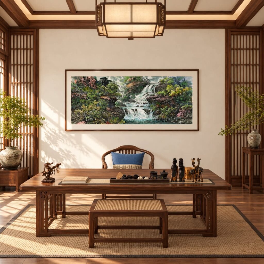 水滴美學-遠山秋水純手繪