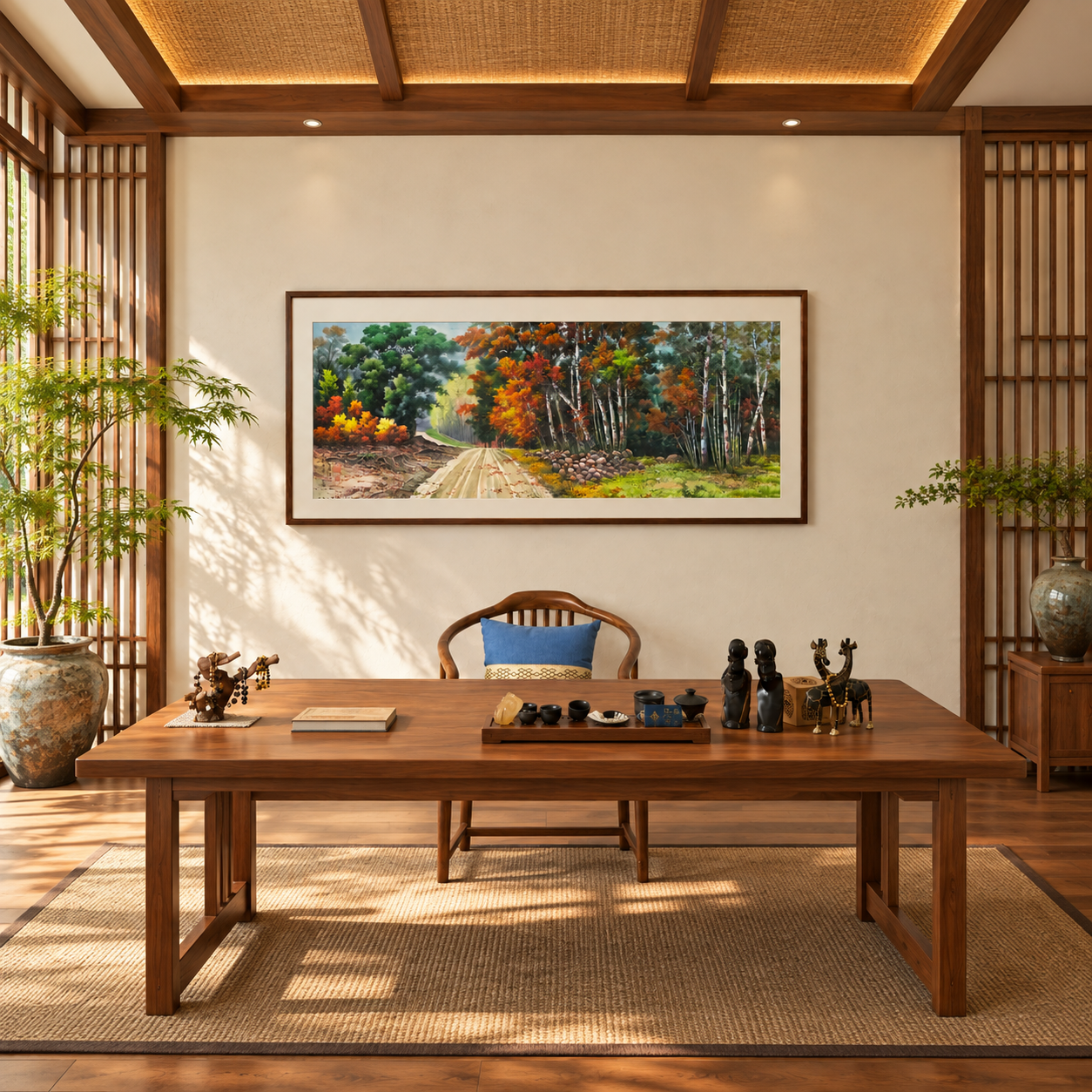 山谷飛瀑畫作空間展示
