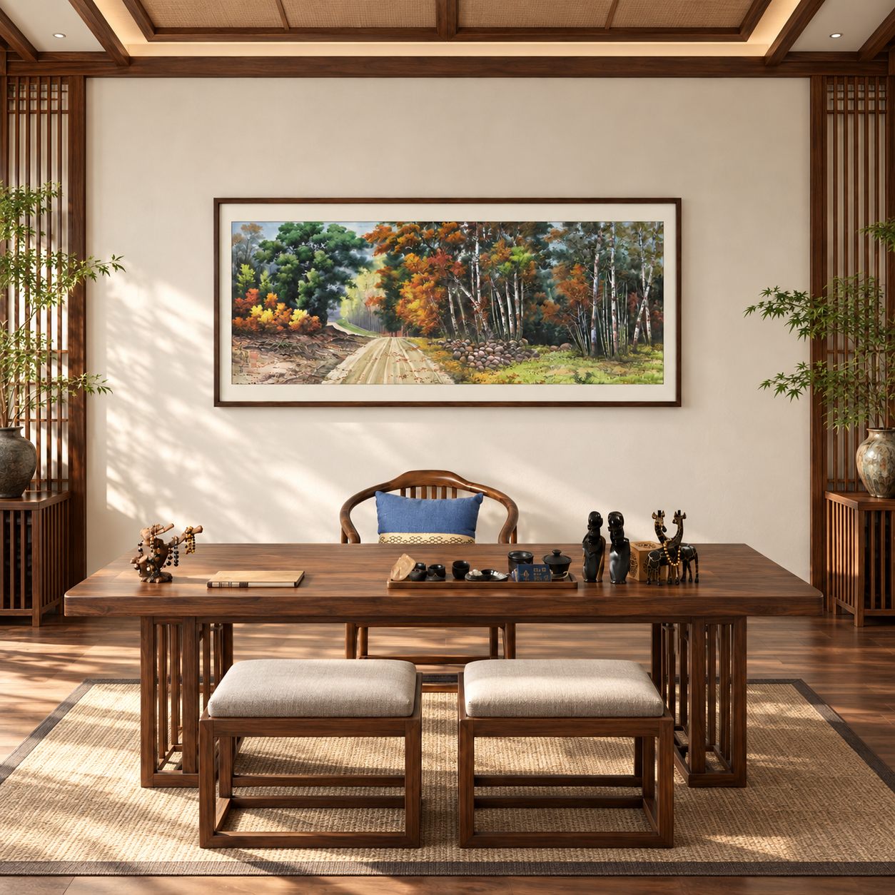 秋山清流畫作空間展示