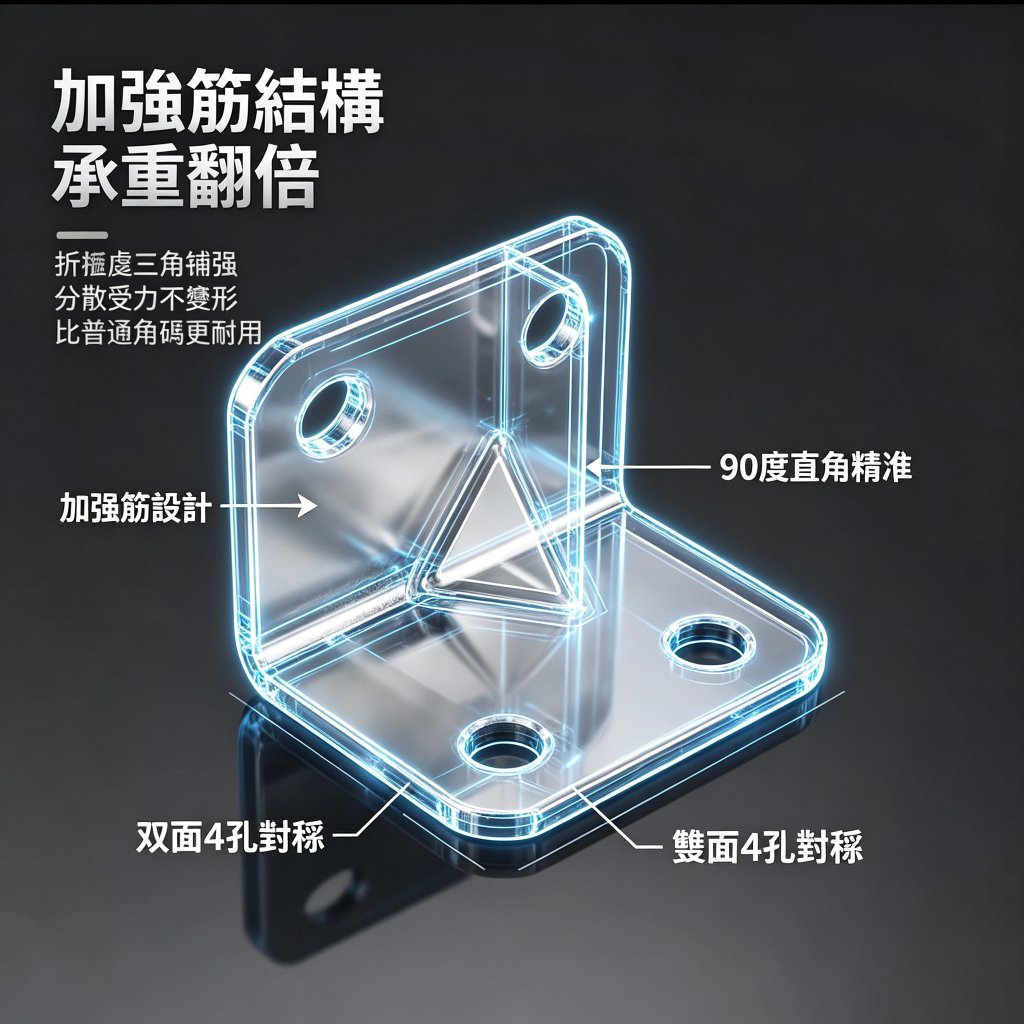 L型不鏽鋼角鐵|多尺寸直角固定片|層板木作五金支撐件:圖片 3