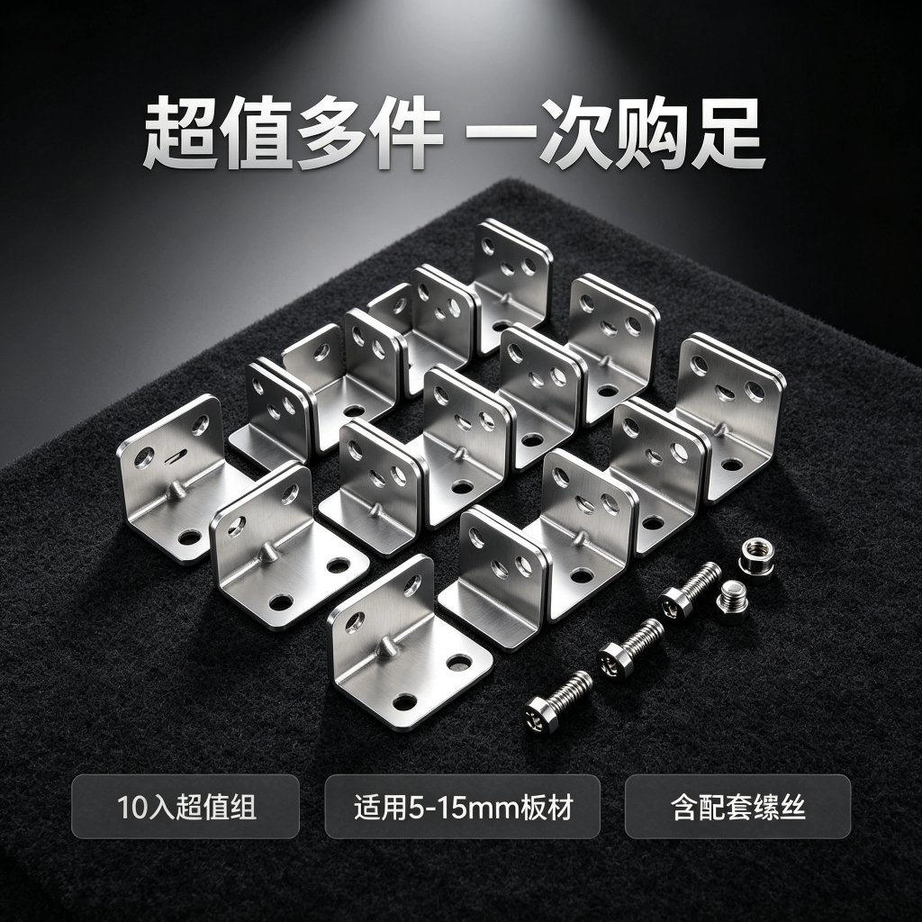 L型不鏽鋼角鐵|多尺寸直角固定片|層板木作五金支撐件:圖片 7