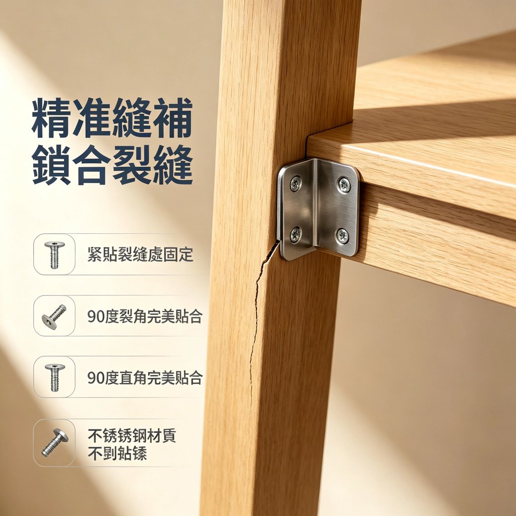 L型不鏽鋼角鐵|多尺寸直角固定片|層板木作五金支撐件:圖片 9