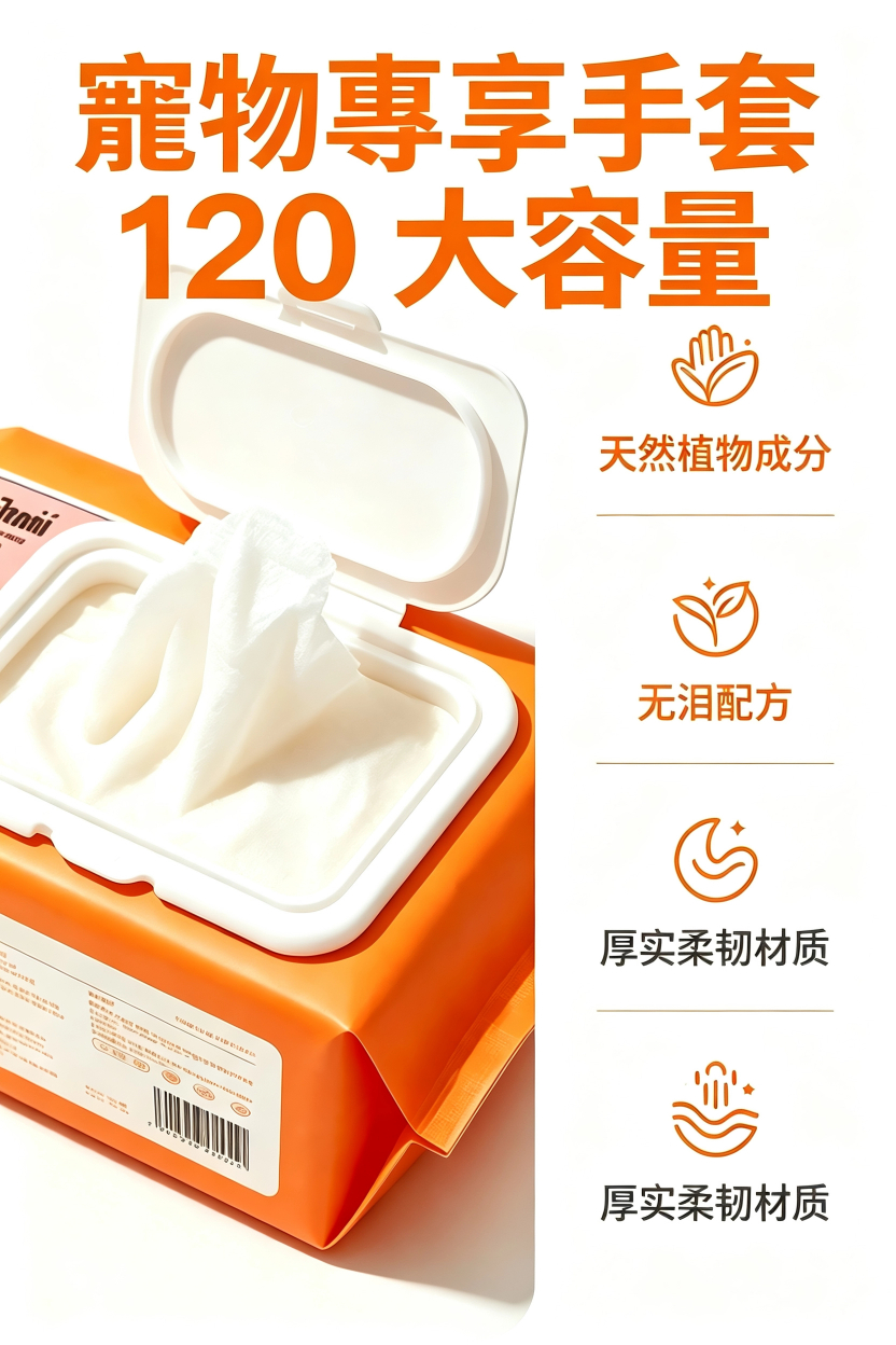 寵物免洗清潔手套|大容量・貓狗日常擦拭清潔用品:圖片 6
