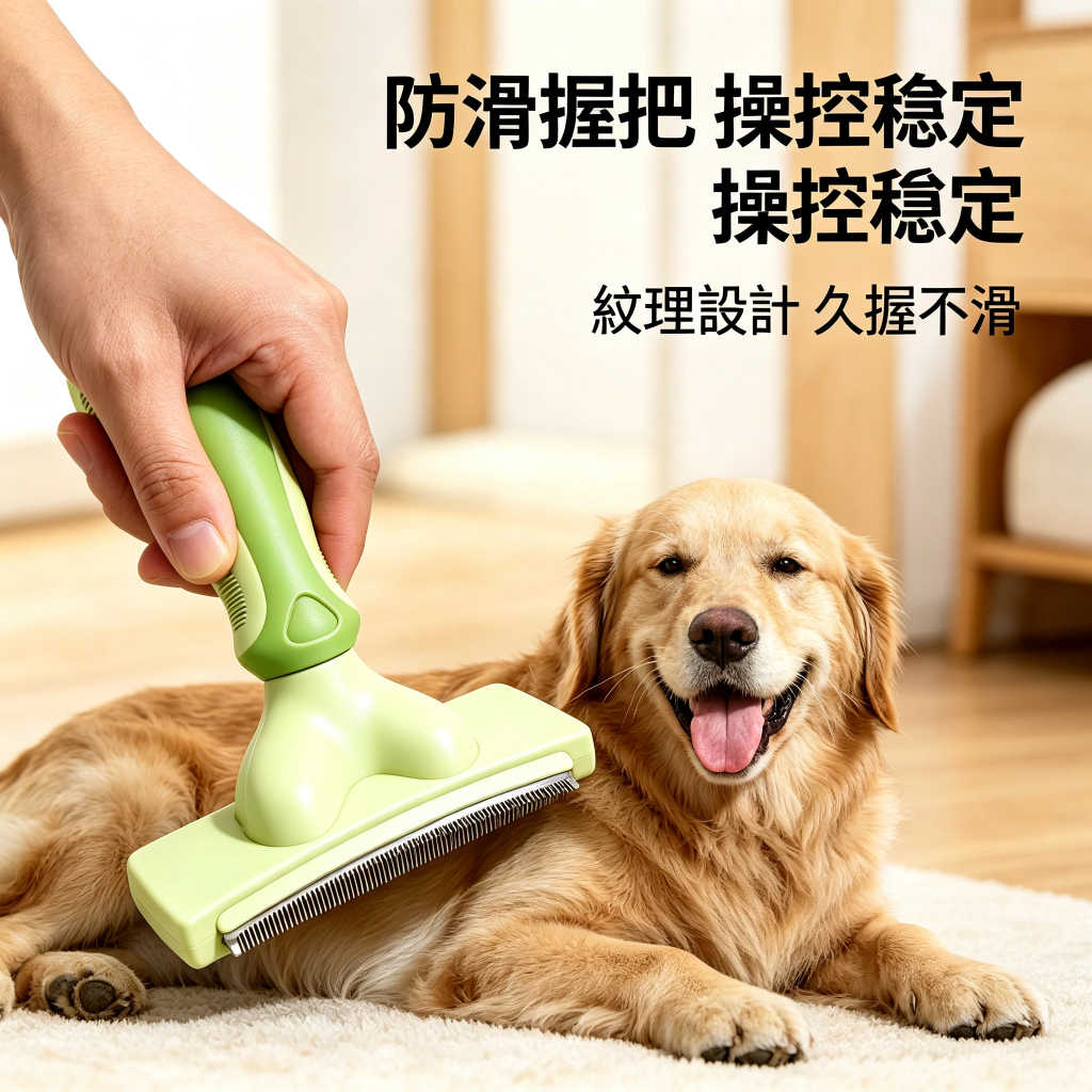 貓狗一鍵除毛梳|加厚梳齒・黃綠雙色可選:圖片 7