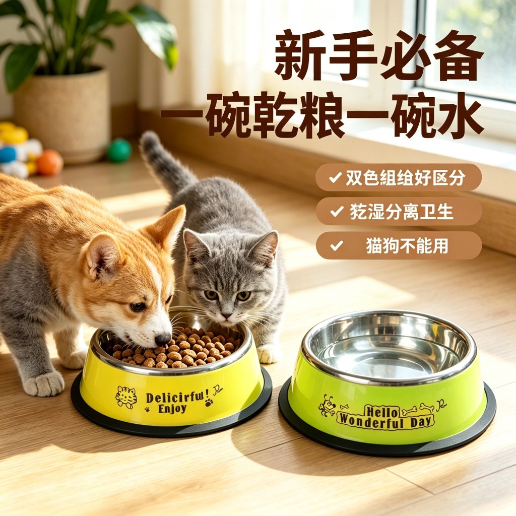 不鏽鋼寵物碗|貓狗通用飼料碗與飲水碗・大中小尺寸多色可選:圖片 7