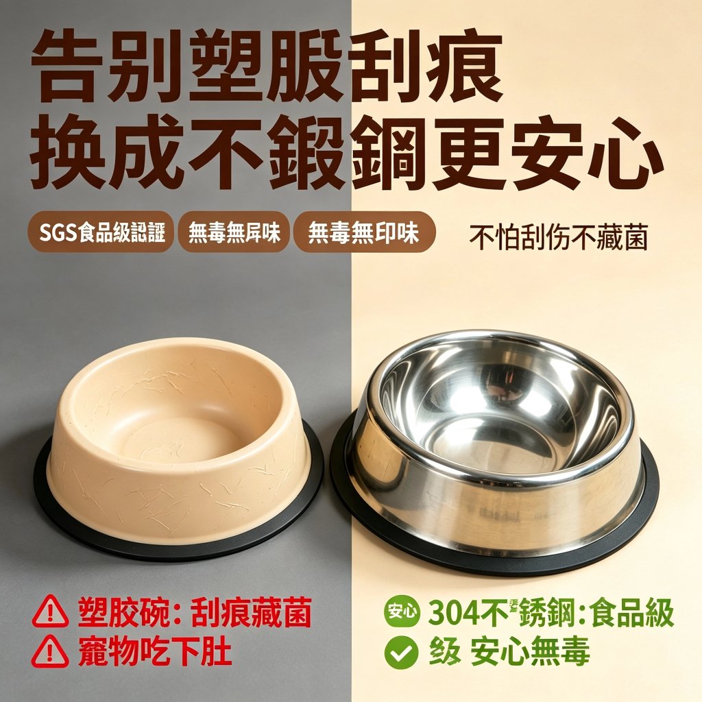 不鏽鋼寵物碗|貓狗通用飼料碗與飲水碗・大中小尺寸多色可選:圖片 6