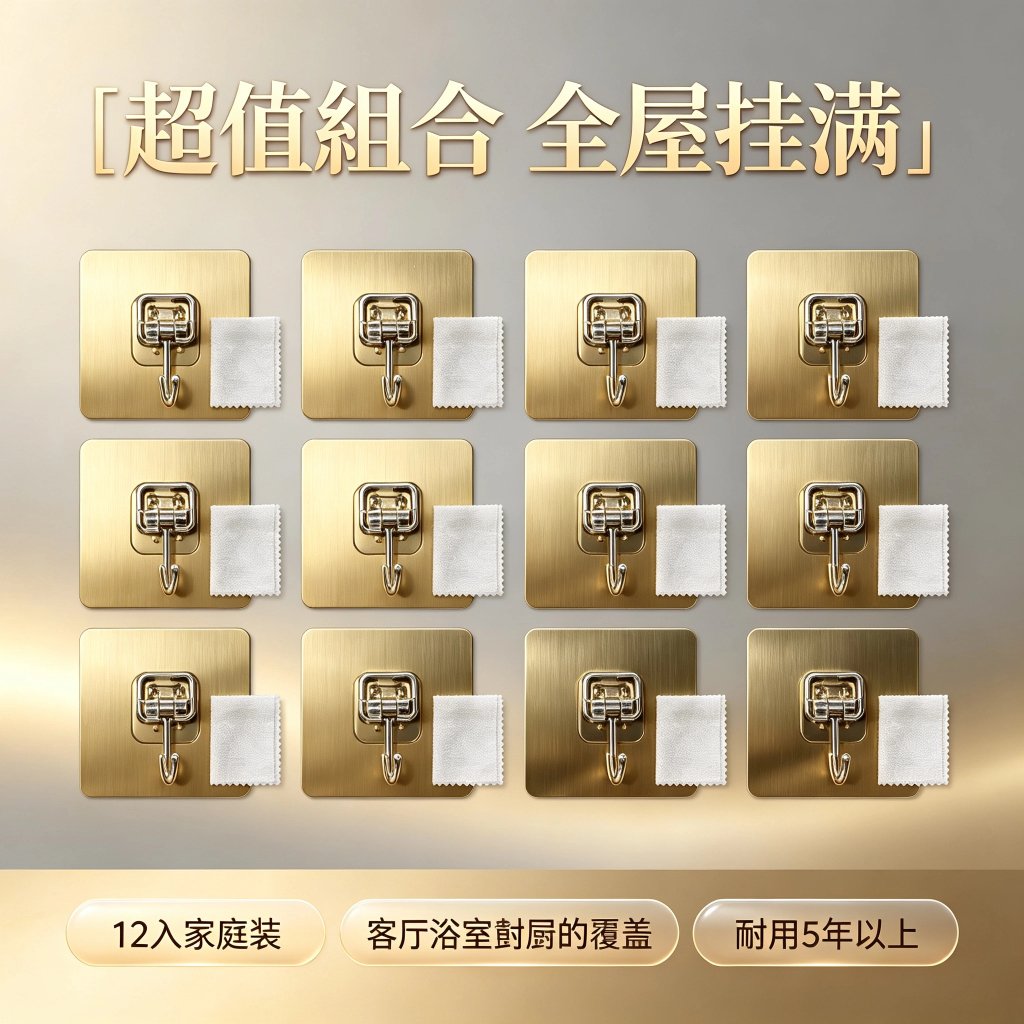 金屬拉絲掛勾 超強力黏貼 免釘無痕掛鉤 承重掛鈎 10送1 可開發票:圖片 2