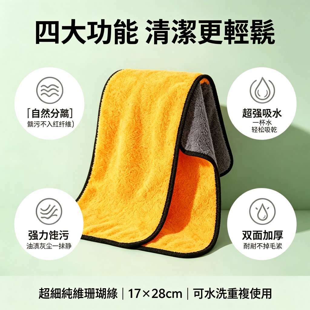 【車用清潔日常】多尺寸洗車擦車毛巾|吸水擦拭布 30×60/30×30:圖片 7